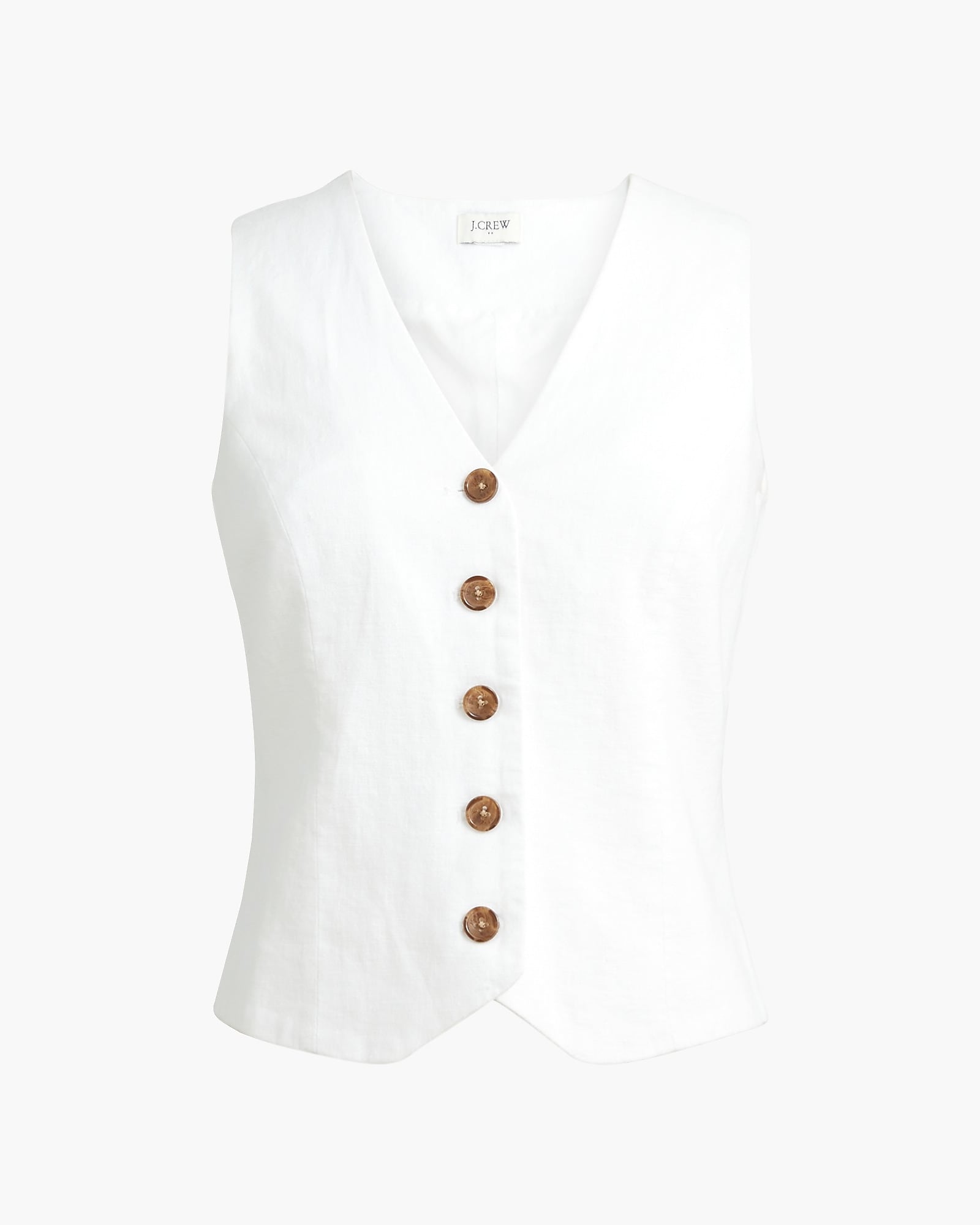 Button-front Linen-blend Vest For Women | Factory