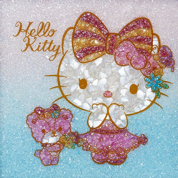ジュエリー絵画『花オトメブルー』ハローキティ