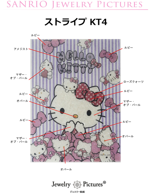 ジュエリー絵画 『ストライプ』 ハローキティ