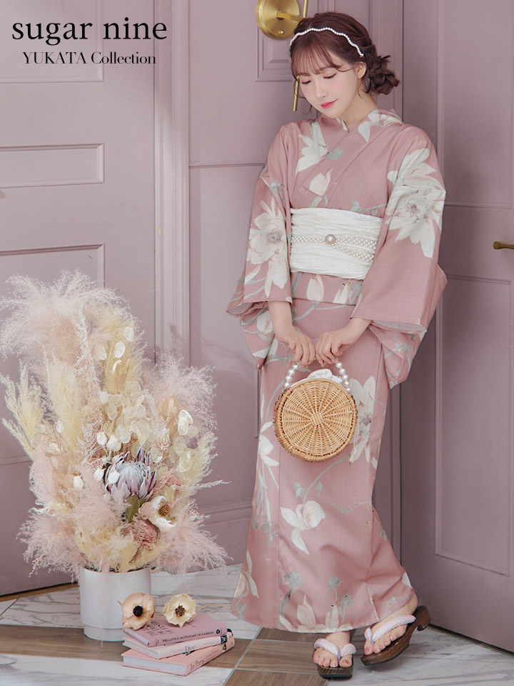 浴衣セール！】【即日発送】【浴衣】 大人スウィート/ピンク地フラワー