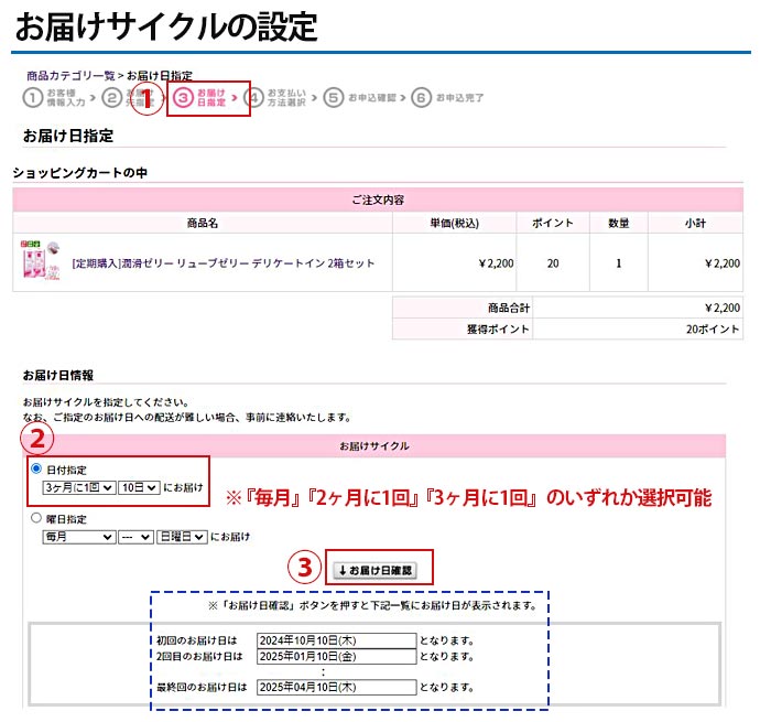 定期購入]潤滑ゼリー リューブゼリー デリケートイン 2箱セット
