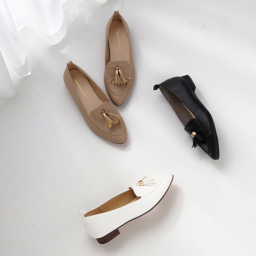 【新品】 SabrinaMartone タッセルローファーフラットパンプス タッセルローファーフラットパンプス<ふわさら>＜痛くない!＞(23.0cm