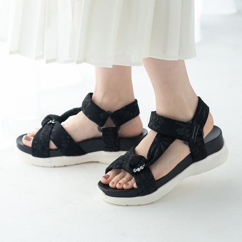 ビジューターバンスポーツサンダル(M ブラック): サンダル | ジェリー