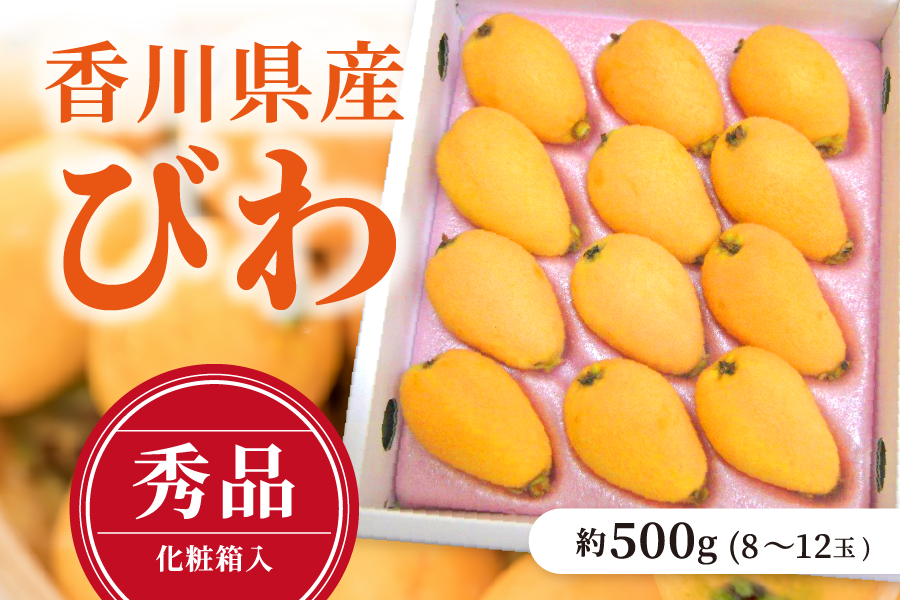 香川県産びわ 約500g（8～12玉）秀品・化粧箱入: JAギフトセンターか