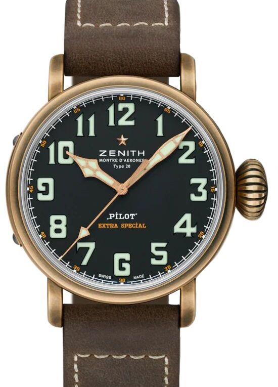 Zenith Pilot Type 20 Extra Special Bronze Black Arabic Dial
