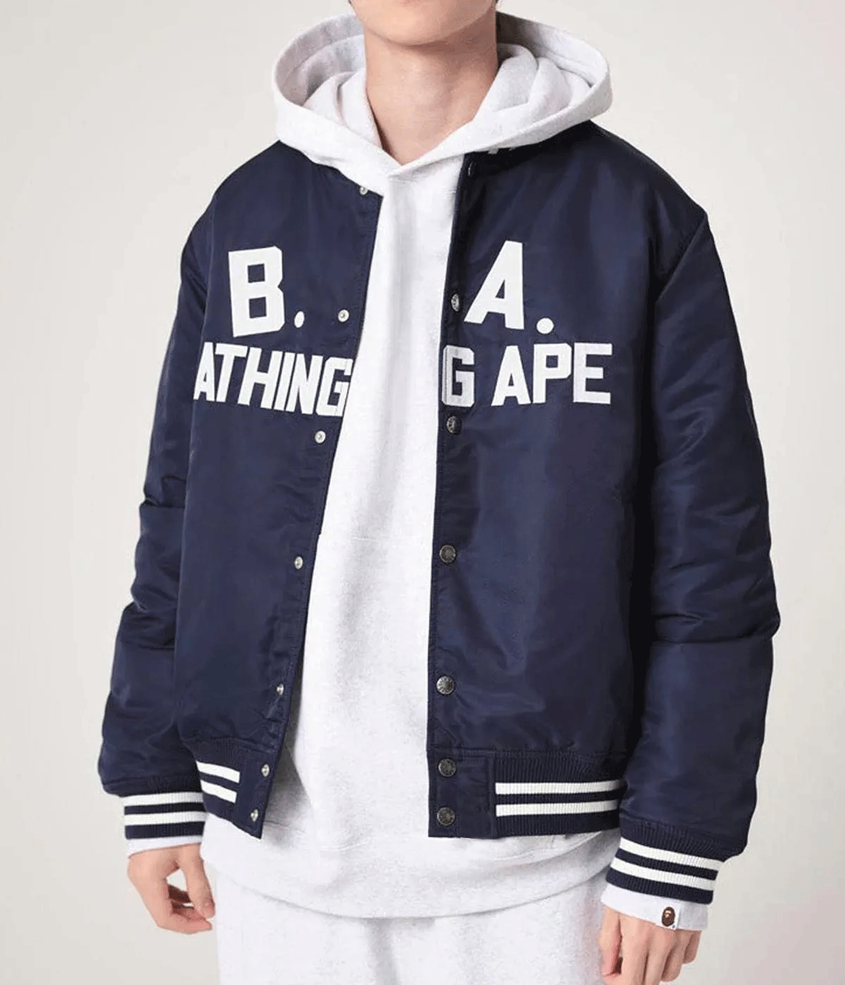 Burgundy / Blue / Black A Bathing Ape B.A. Varsity Jacket - Jacket