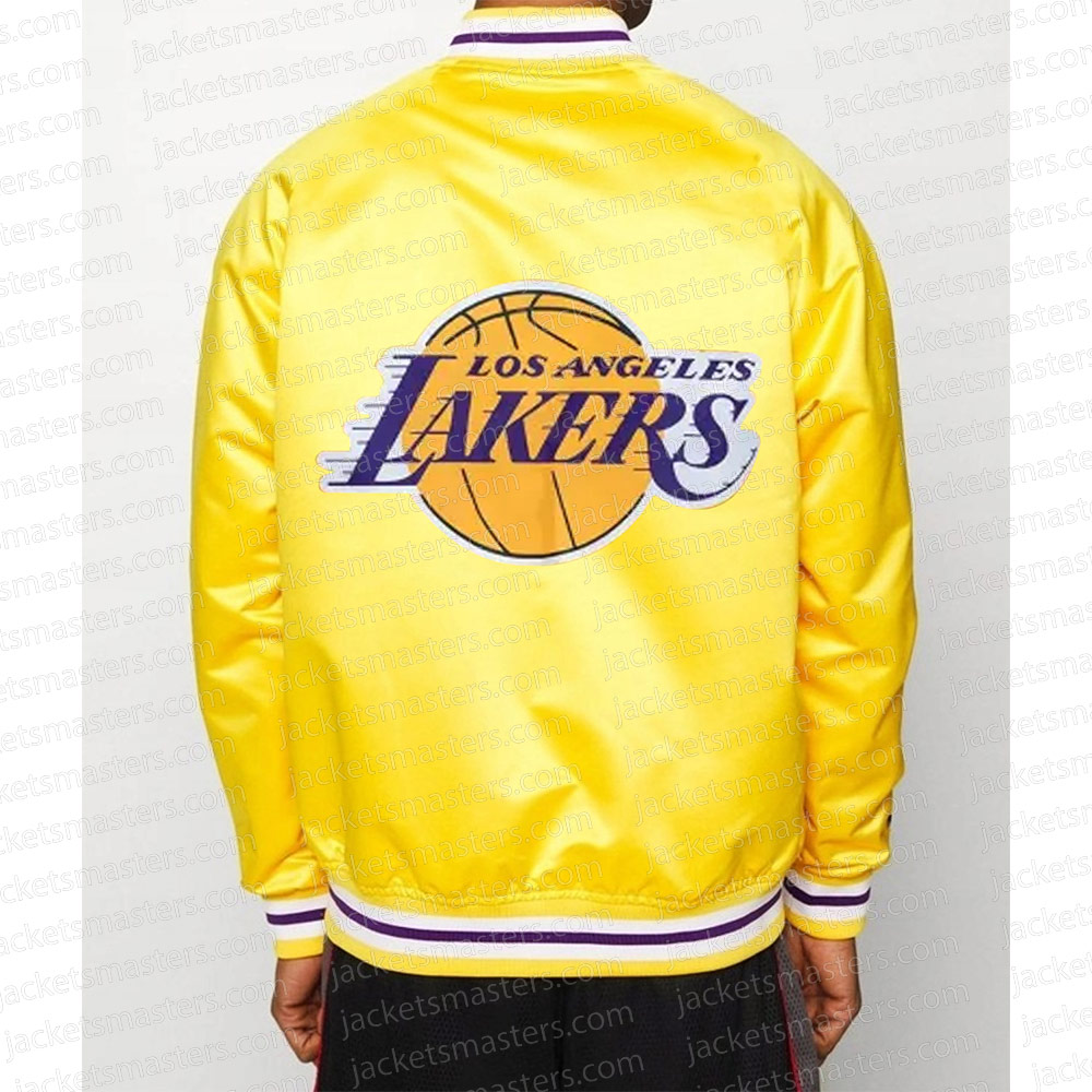Satin Full-Snap Los Angeles Lakers Yellow Jacket