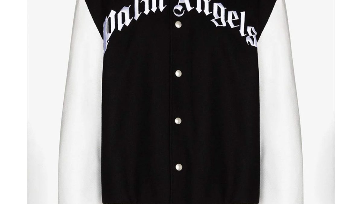 Black/White 50 Bear Palm Angels Varsity Jacket - Jackets Masters