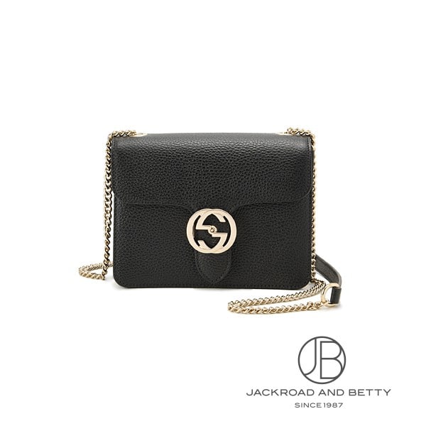 インターロッキング ショルダー バッグ ブラック 黒[510304 CAO0G 1000