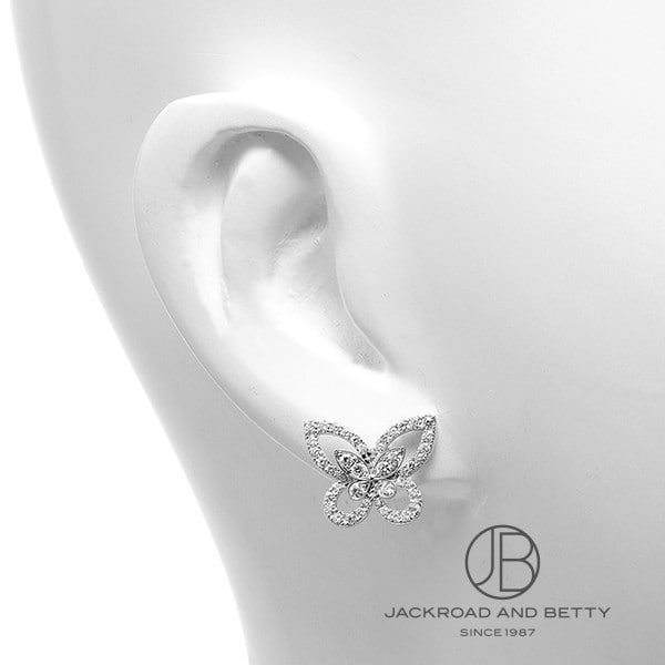 バタフライ シルエット ダイヤモンド ピアス[RGE1574] Butterfly