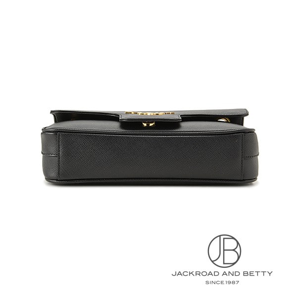 サフィアーノレザー ショルダーバッグ ブラック 黒[1BD193 2B1N F0002