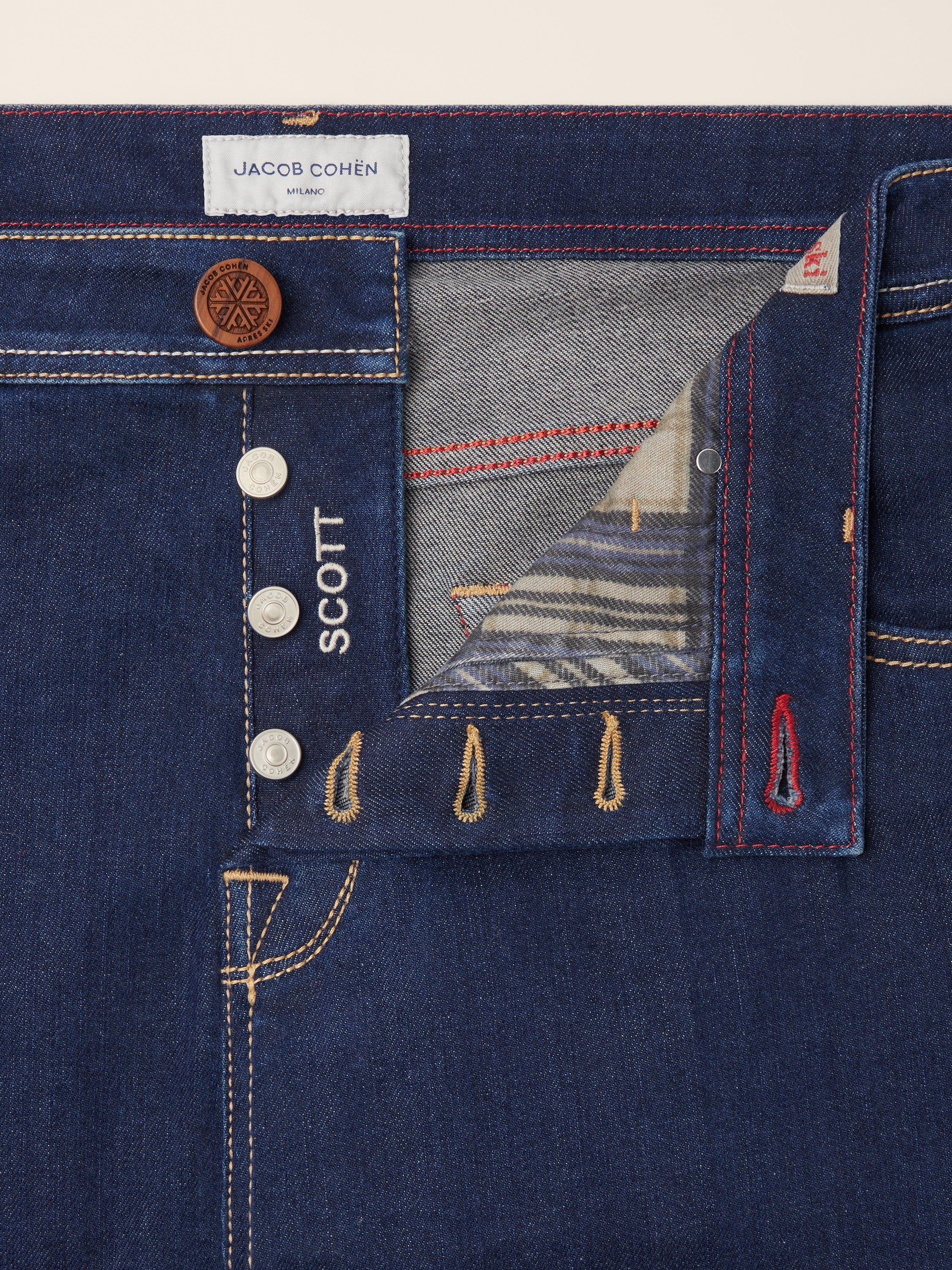 Scott Slim Cropped 5 Pocket Jeans in Dark Blue Super Stretch Denim