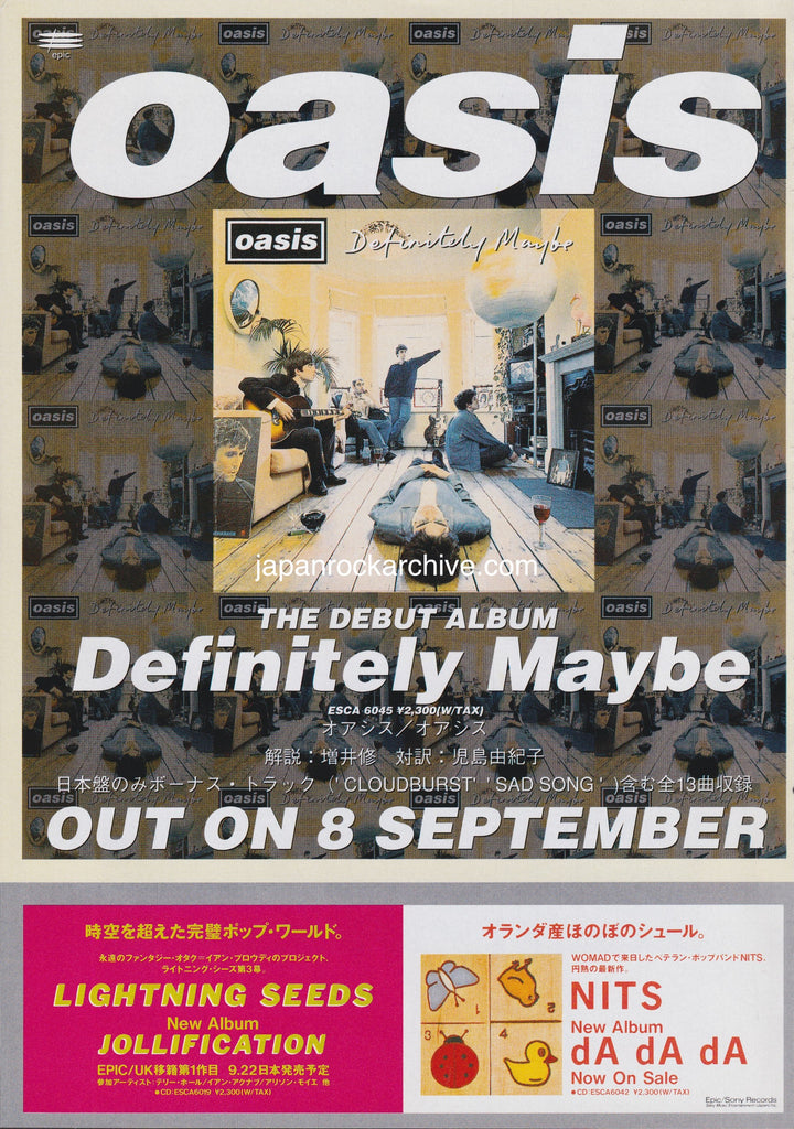 Oasis 1994/10 Definitely Maybe Japan debut album promo ad – Japan