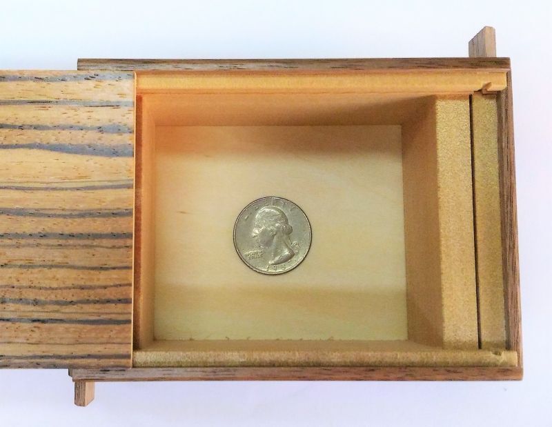14 steps Natural Zebra wood 4 sun Japanese puzzle box Himitsu-bako