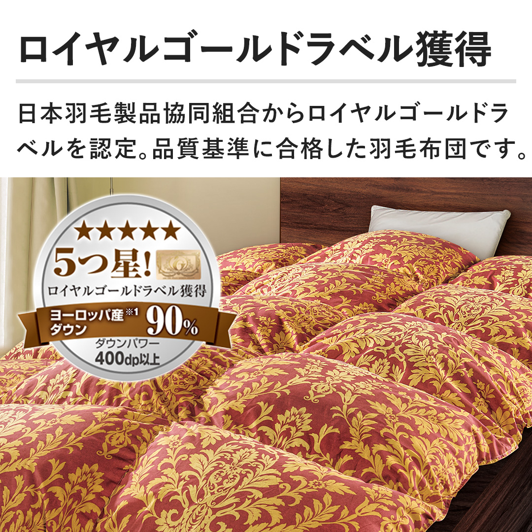 モリリン 布団・快眠グッズ 柄任せ 高級羽毛布団 セミダブルロング