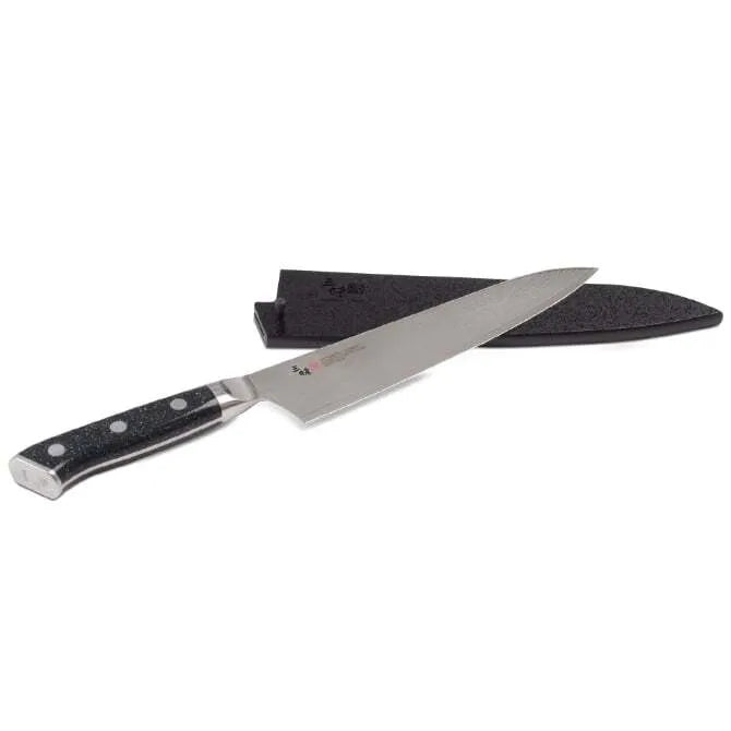 Zanmai Pro Damascus Gyuto SE 8.2-in with Black Lacquer Saya Cover