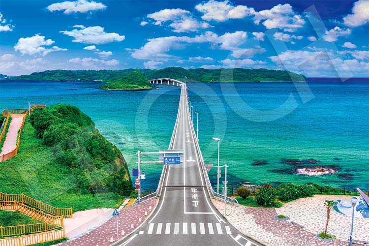 EPO-09-030s 風景 青い海と角島大橋 - 山口 1000ピース ［CP-NT］ ［CP