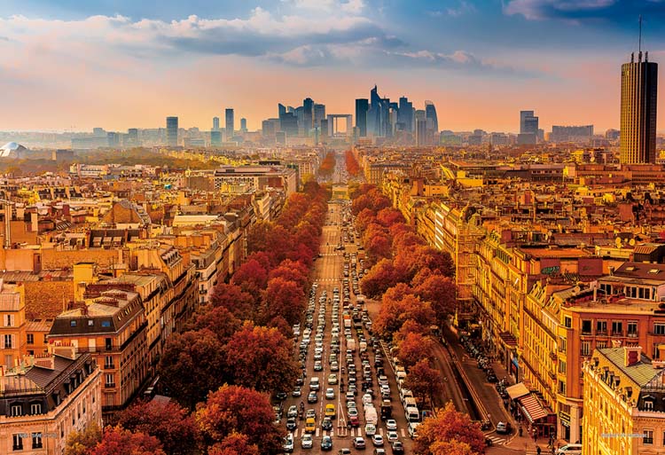 YAM-13-16 風景 シャンゼリゼ通りとパリ眺望 （フランス) 1000ピース