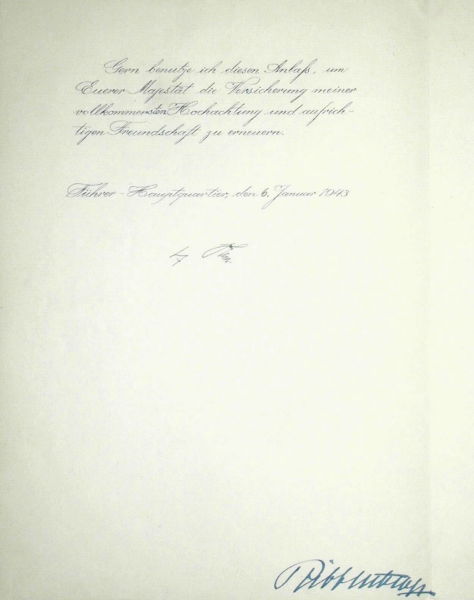 ヒトラー ナチスドイツのヒトラー総統が第2次大戦中…：これぞ、直筆