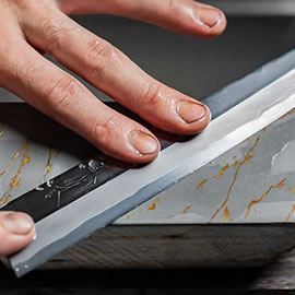 カスタマイズ】 銀三 両鏡面 先丸刺身360mm ターコイズ黒檀銀巻柄