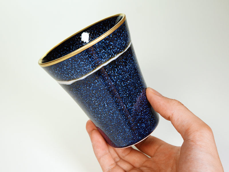 新作】焼酎グラス 銀河本金彩 