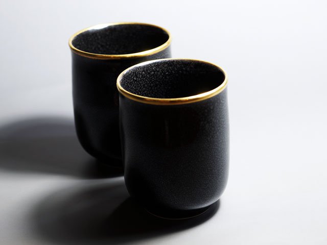 戦国の名将が愛した夫婦湯呑 耀変銀油滴天目本金彩