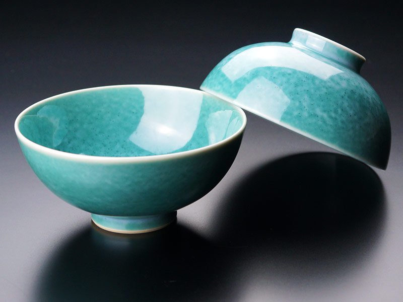 エメラルド婚式のプレゼント】夫婦茶碗 翡翠鈞窯