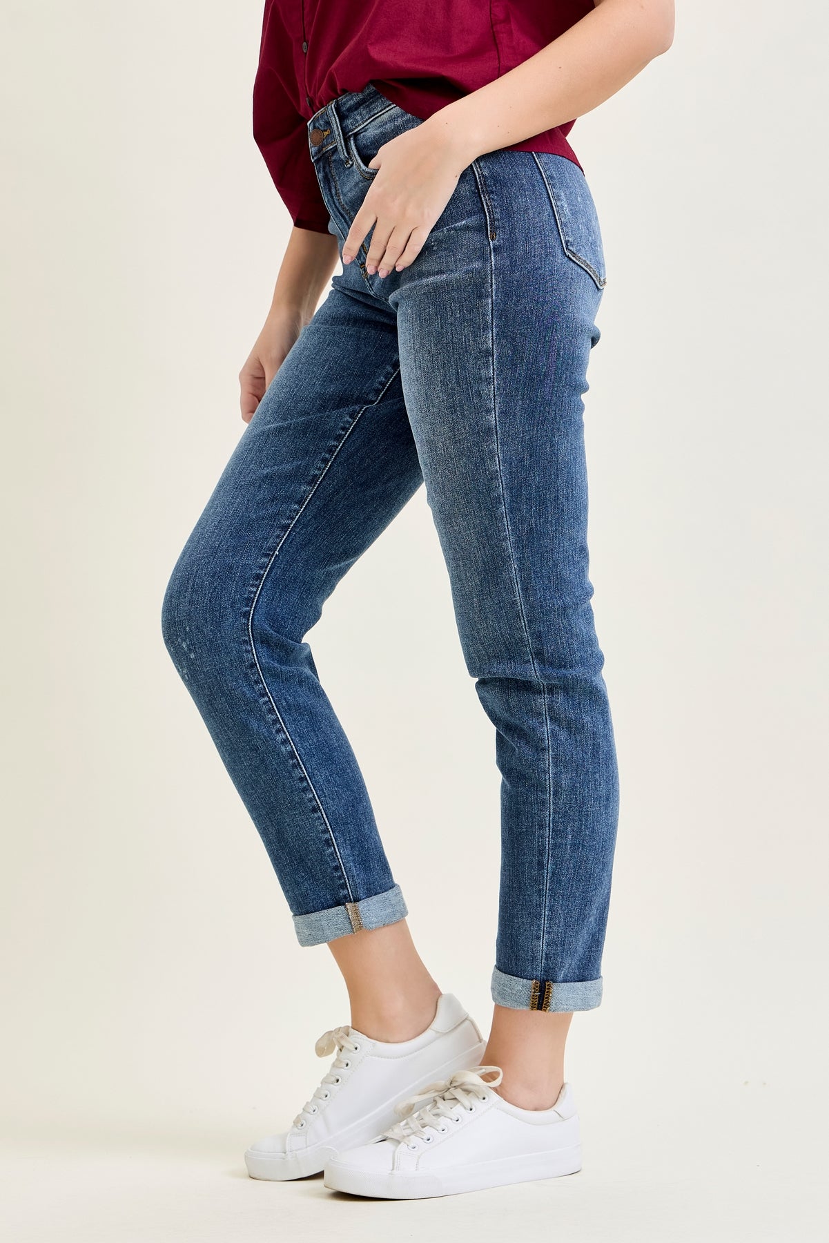Margot High Rise Bleach Splash Boyfriend Jeans – Judy Blue