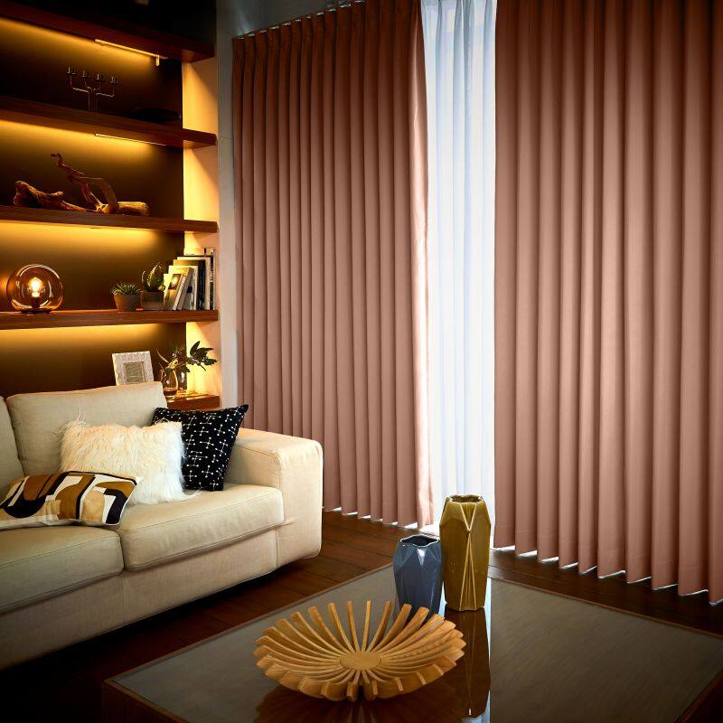 ツル カーテン JD-67203R ココア ｜ジャストカーテン