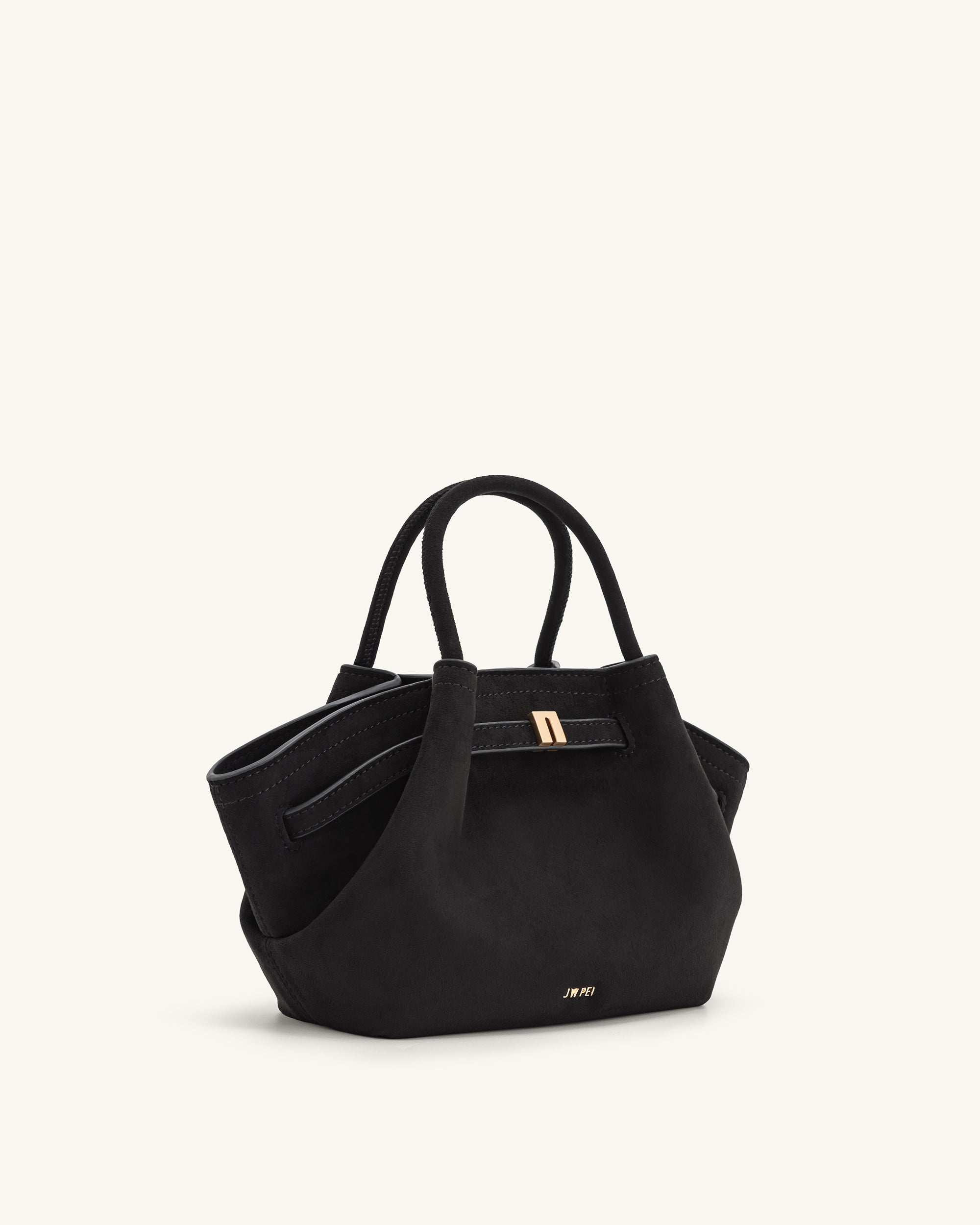 Hana Mini Faux Suede Tote Bag - Black | JW PEI