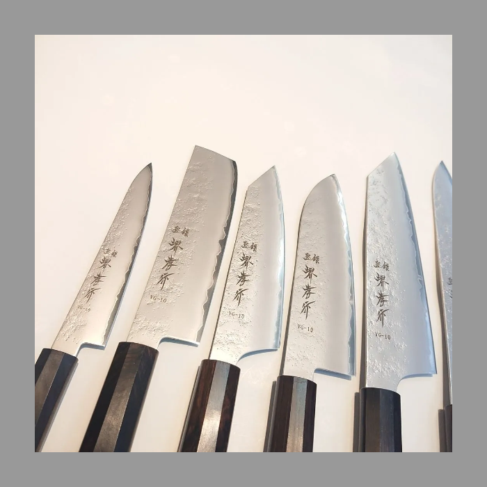 梨地 剣型牛刀 190mm VG-10 黒檀柄 ステンレス 割込 堺孝行 両刃