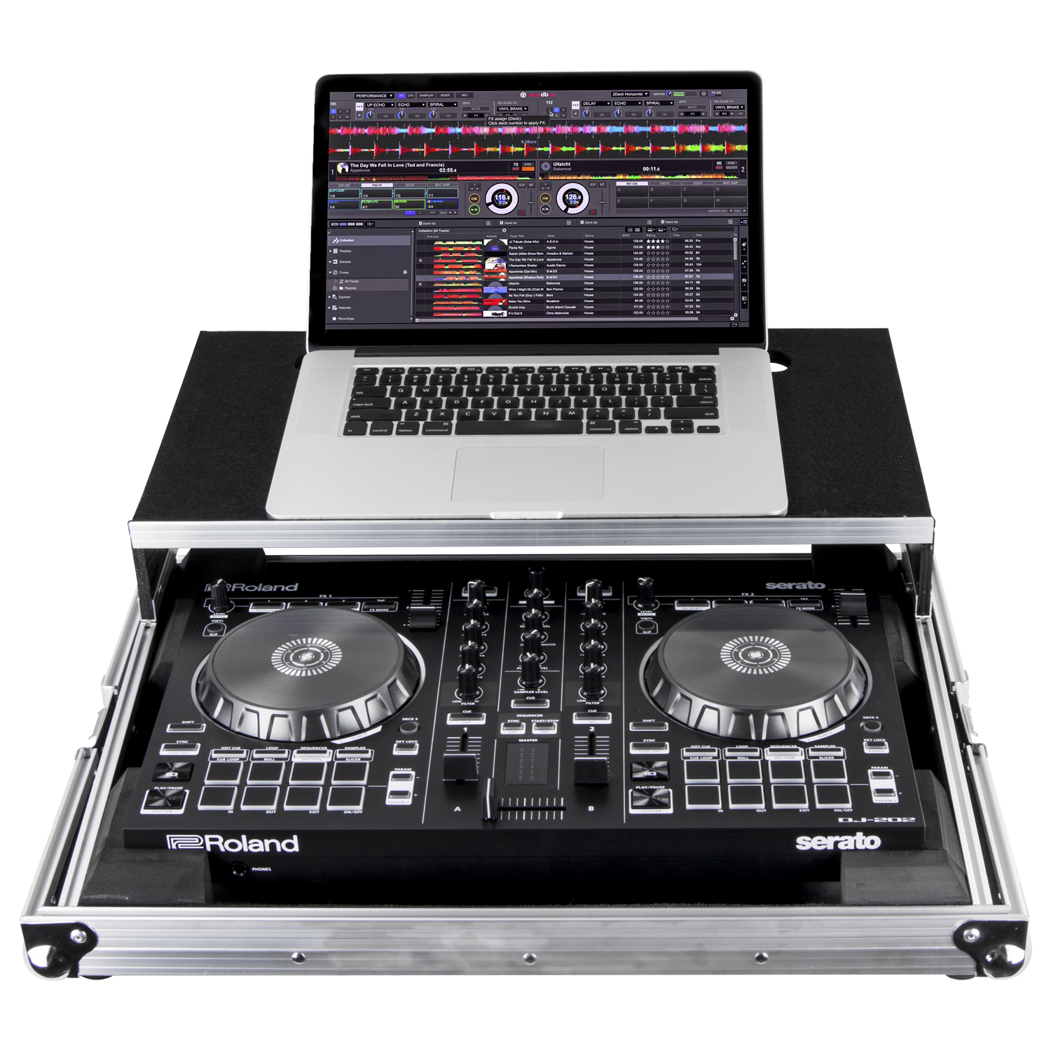 Low Profile Roland DJ-202 Case with Glide Platform - Odyssey Cases