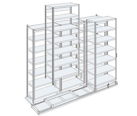 R0S6AC-ZA75 オカムラ スリックラック 前5連後6連天地7段 ベース長さ