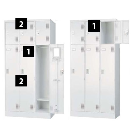 TLK-S8 豊國工業 8人用ロッカー シリンダー錠 ホワイトグレーの通販