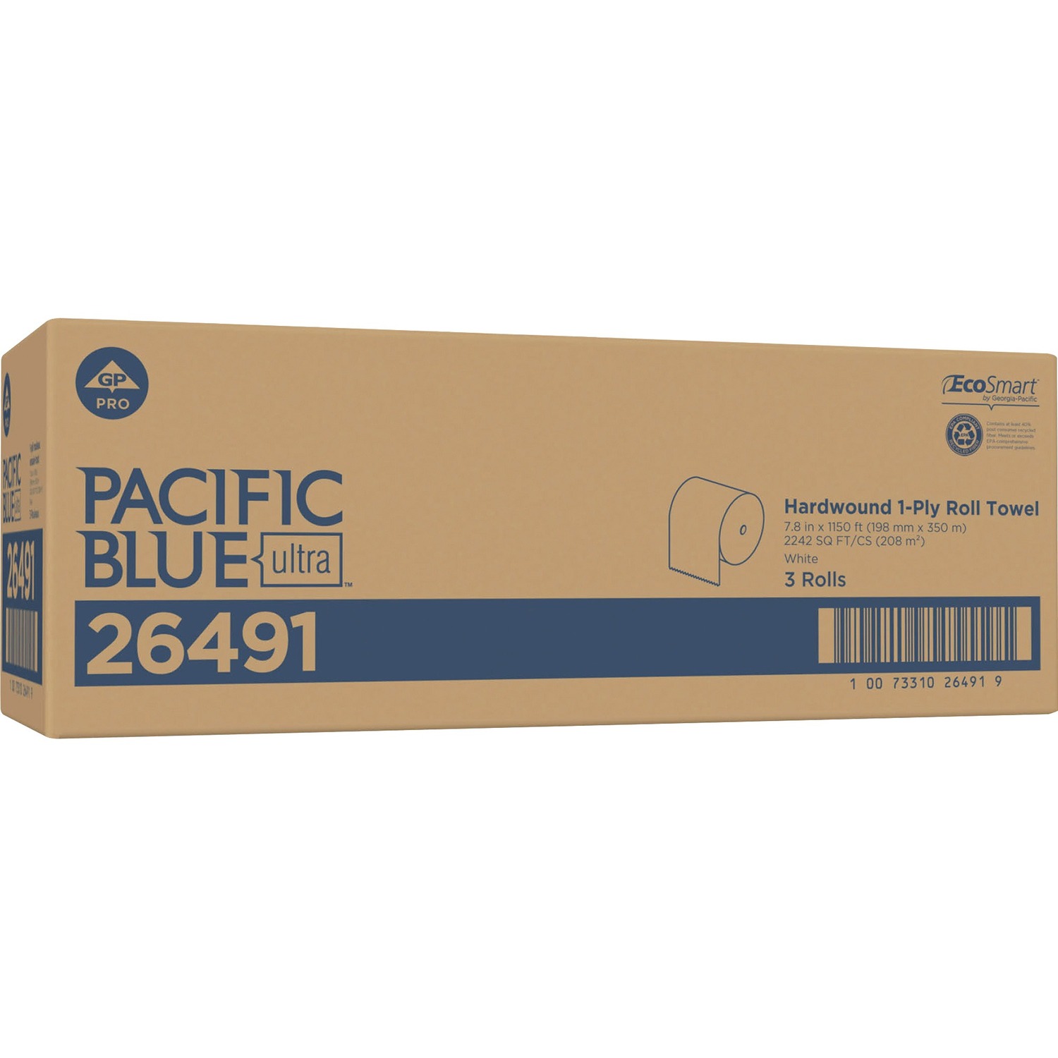 Pacific Blue Ultra High-Capacity Recycled Paper Towel Rolls (26491