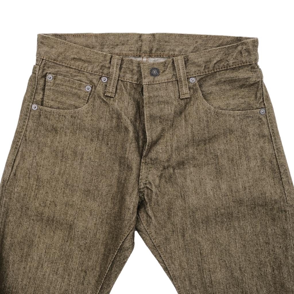 Pure Blue Japan OL-14oz-019 Olive Warp Selvedge Jeans (Relaxed