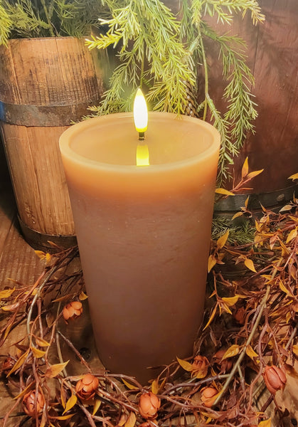 19PDN Primitive Caramel 6x4 Flameless Realistic Melt Pillar Candle