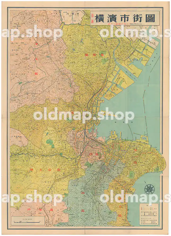 最新 横浜市街図 昭和24年(1949) – 古地図 – 古地図素材データの