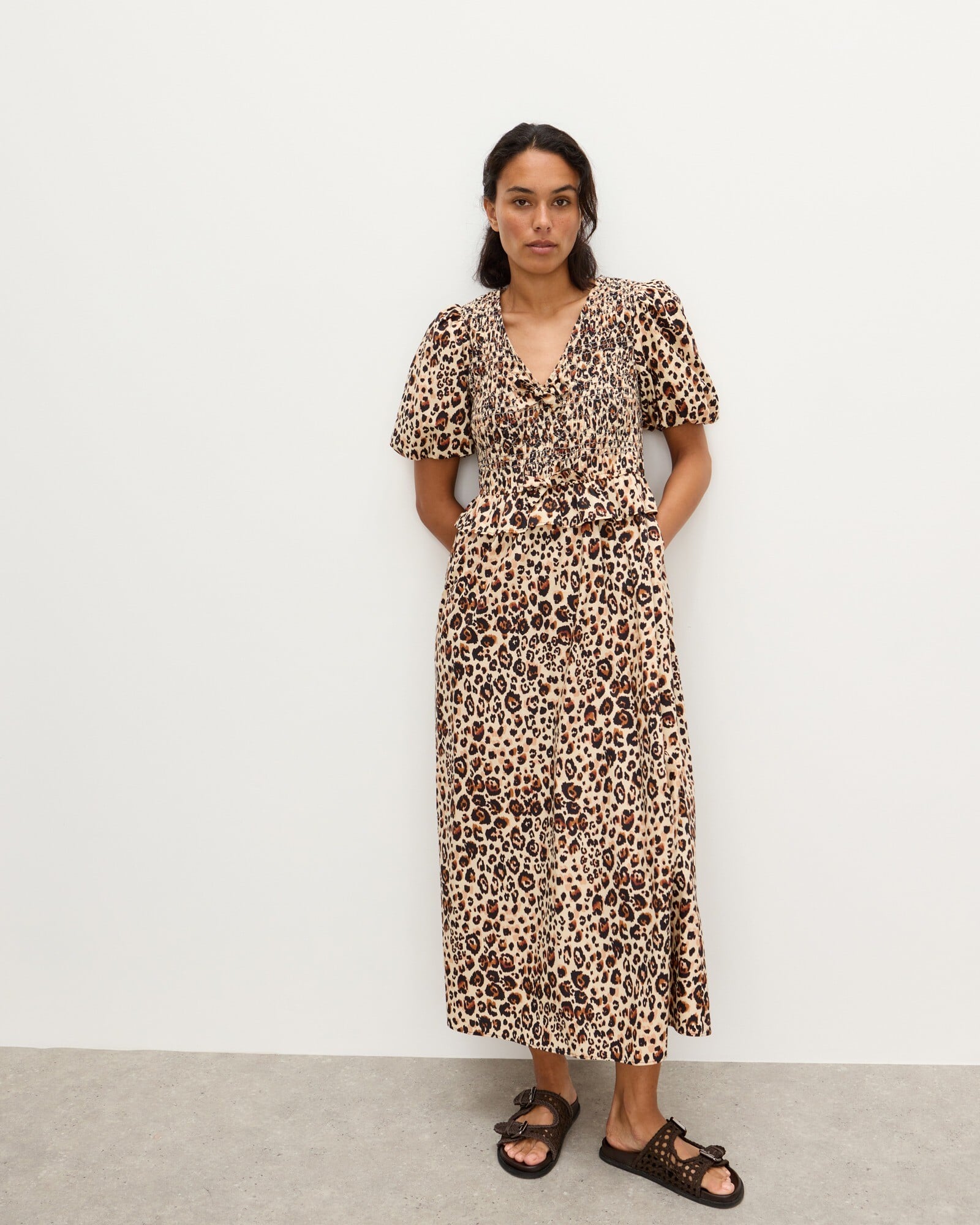 AND MARY Betty layered check dress