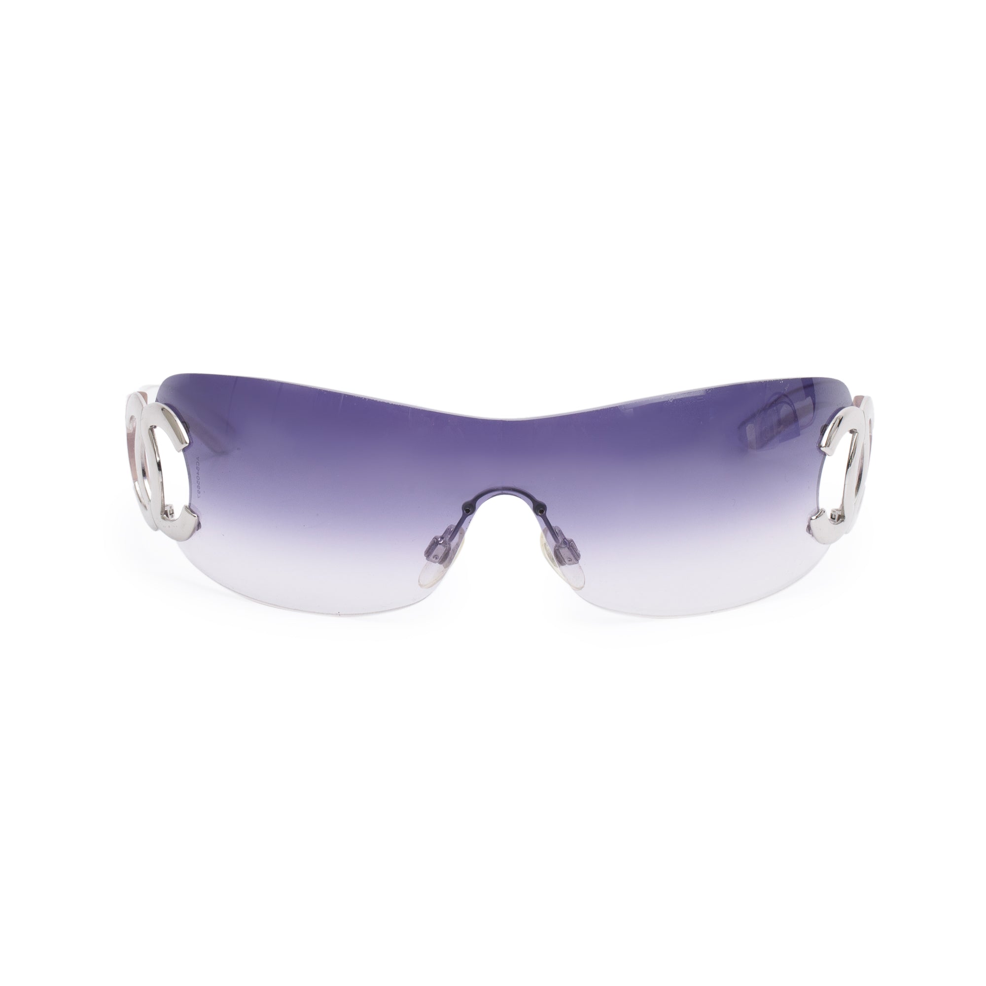 Chanel 4125 Purple Rimless CC Logo Shield Sunglasses – OLIVER'S