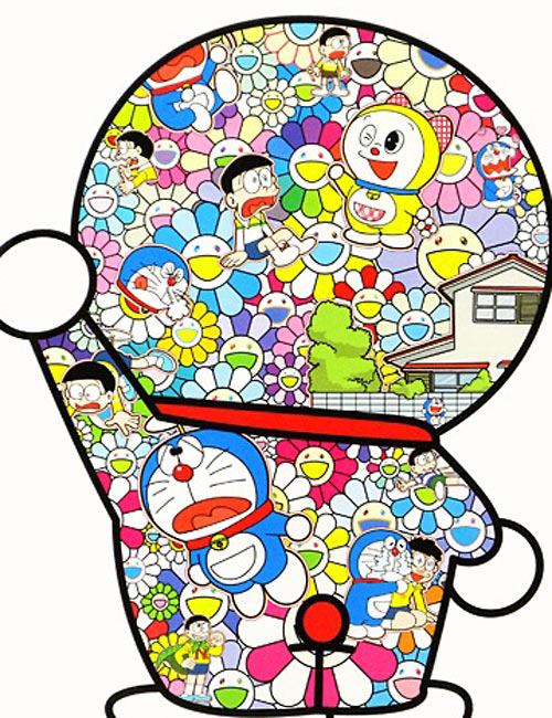 村上隆 お花畑の中のドラえもん | 絵画など美術品の販売と買取 | 東京