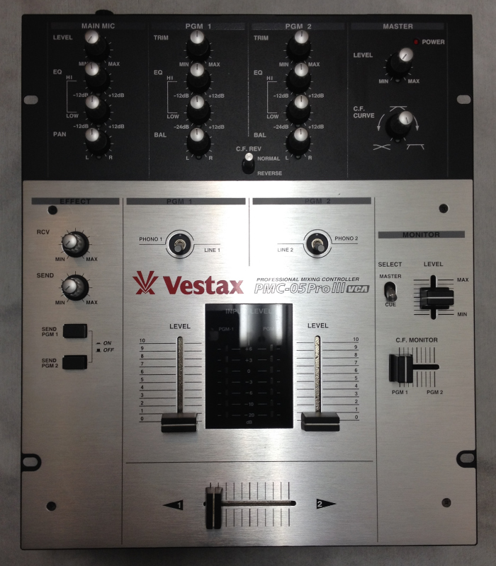 中古品】VestaxのDJミキサーPMC-05Pro3VCA紹介ページです。