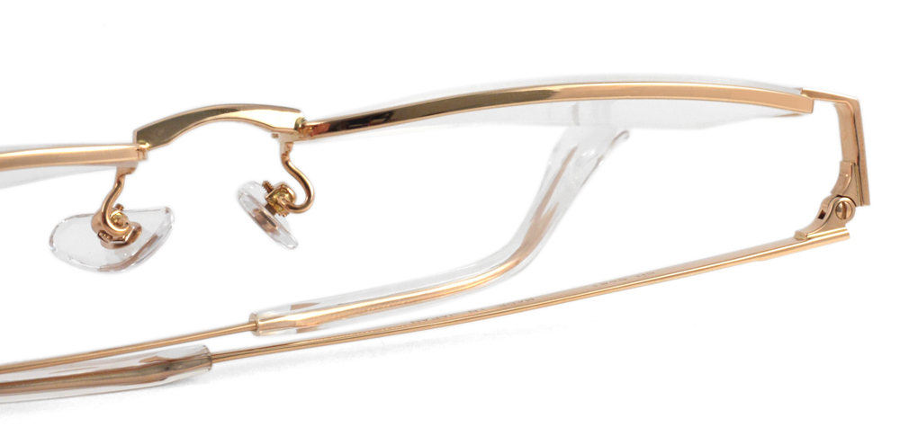 18金ピンクゴールド ハーフリムメガネ MN02TKK CH5681 | トリプル銀座