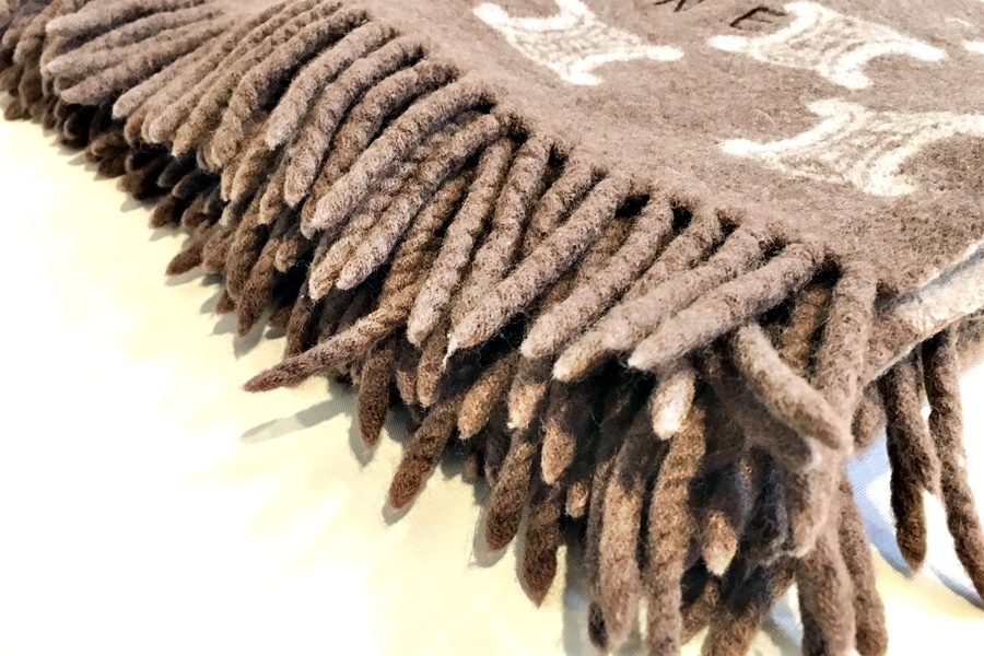 セリーヌ CELINE マカダム柄ブランケット 掛け布団 毛布 日本製 ウール