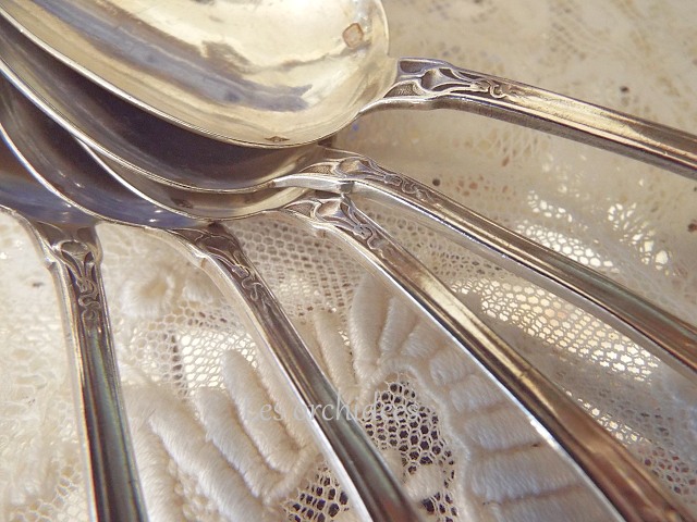 フランス アンティーク シルバー 純銀 ティースプーン スズラン