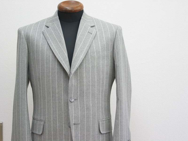 ライトグレー太ストライプのスーツをオーダー | PSR スーツスタイル