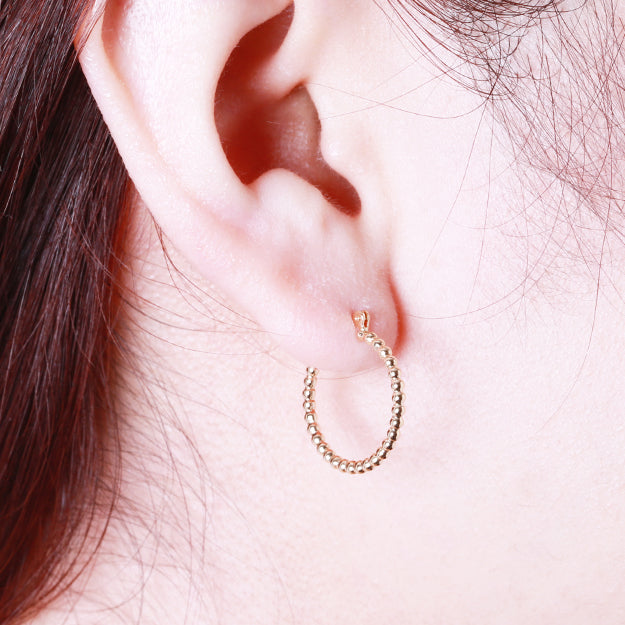 K18/Pt「カトレア フープ」ピアス｜【オレフィーチェ】Orefice