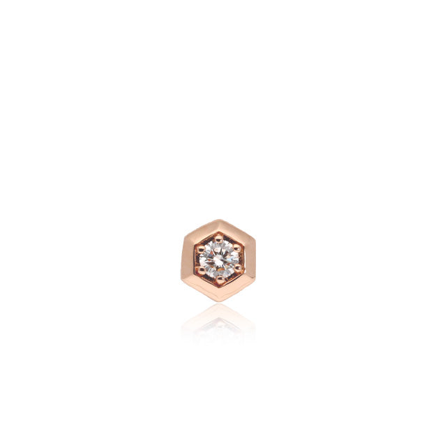 K18/Pt「ハニー」ピアス(片耳用)｜【オレフィーチェ】Orefice