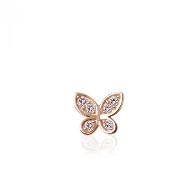 K18/Pt「バタフライ」ピアス(片耳用)｜【オレフィーチェ】Orefice