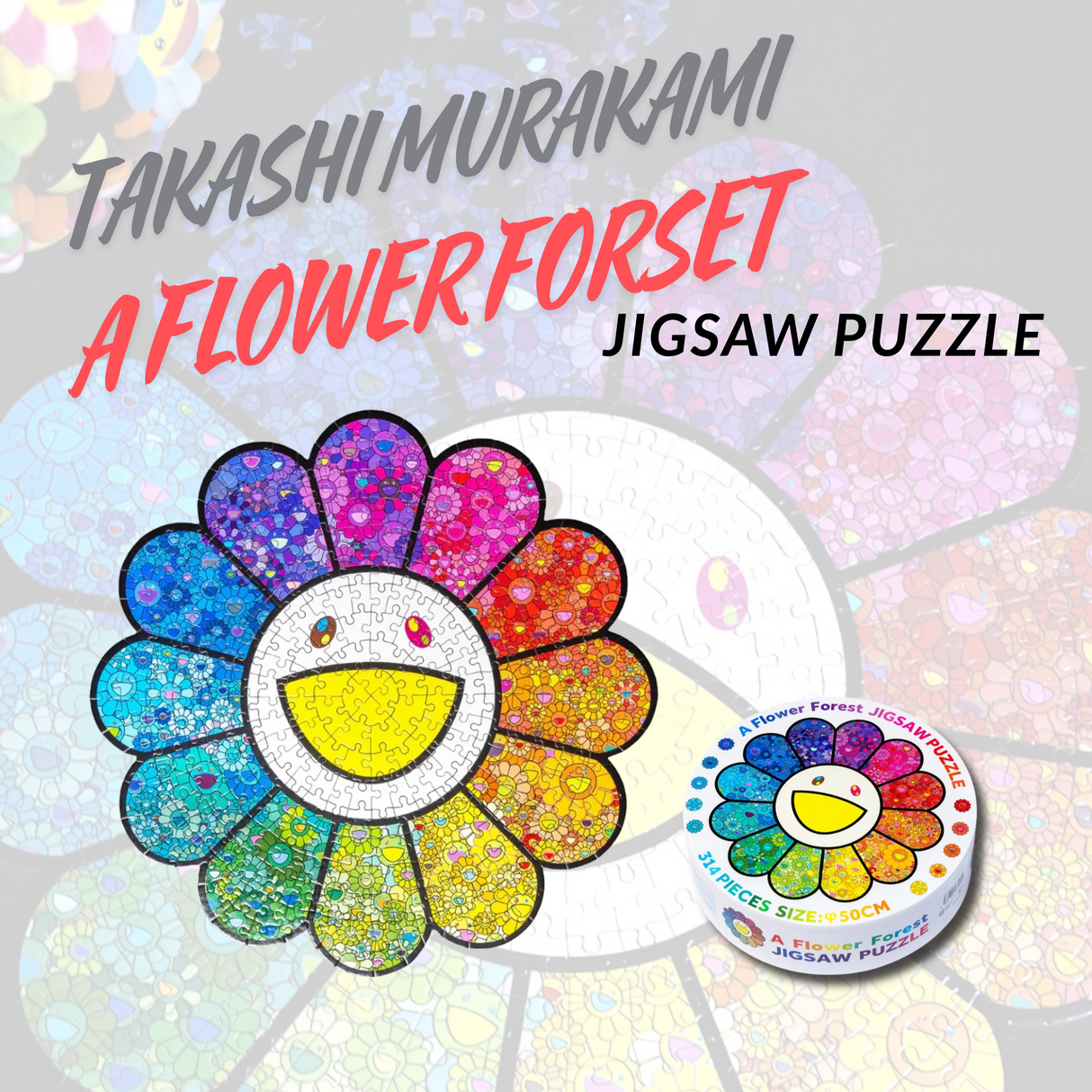 Buy Takashi Murakami Flower Forest 50cm Jigsaw Puzzle online in